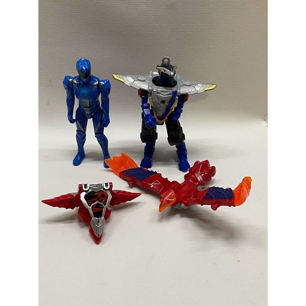 Power Rangers Toy lot Action Figures Falcon Blue Ranger Zord